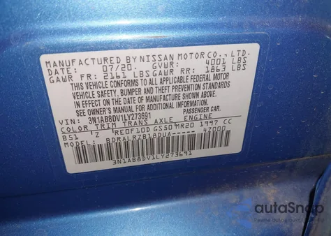 2020 Nissan Sentra Sr Xtronic Cvt z USA, uszkodzony, nr VIN 3N1AB8DV1LY273691
